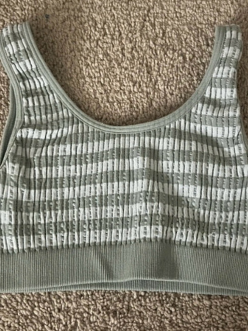 Target Sage Green & White Striped Ribbed Tank - Kids